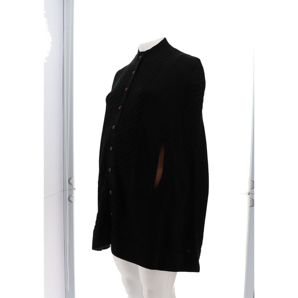 Patricia Nash Button-Front Long Cable Knit Sweater Cape Black 7285400 - Picture 2 of 8